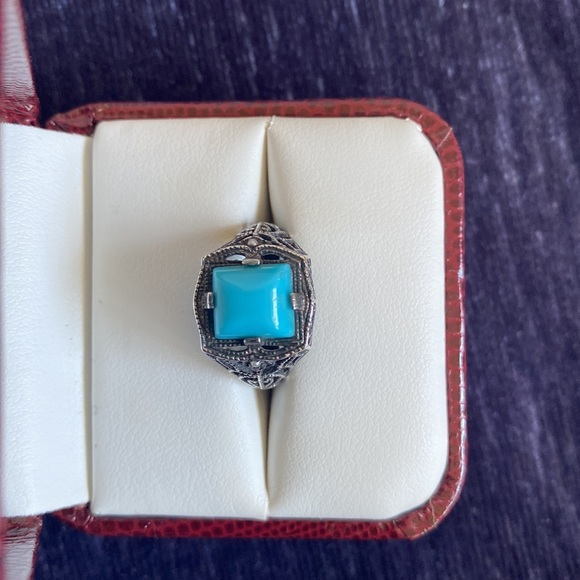 Vintage Turquoise and Silver Ring - Picture 6 of 6
